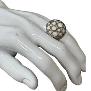 Vintage Clyde Duneier CID 925 Silver Modernist Bubble STATEMENT Ring SZ. 9.5